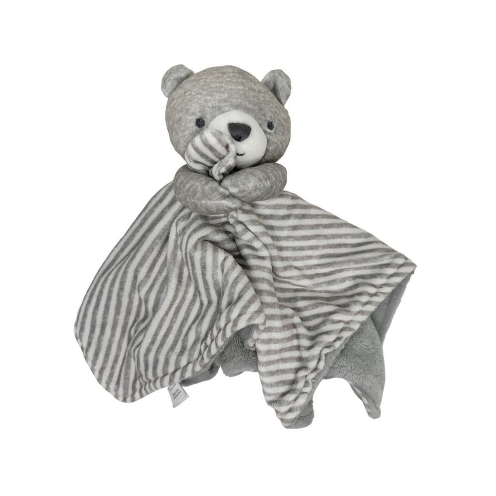 Carters Just One You Gray White Stripe Bear Baby Blanket Target Plush Lovey